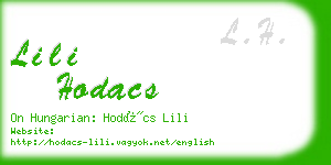 lili hodacs business card